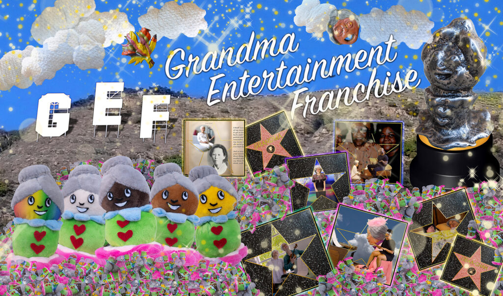 a collage of images with text that reads Grandma Entertainment Franchise