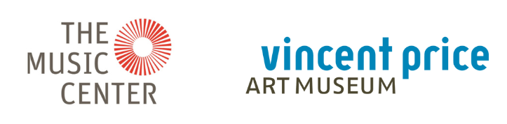 the music center logo and vincent price art museum logo