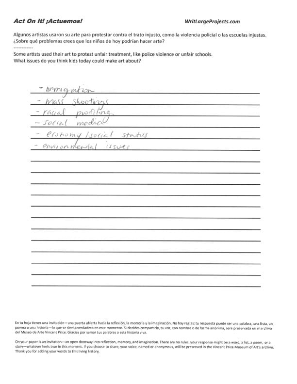 a photograph of a poem on a lined sheet of paper