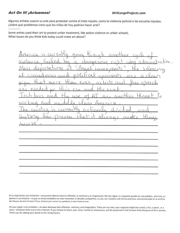 a photograph of a poem on a lined sheet of paper