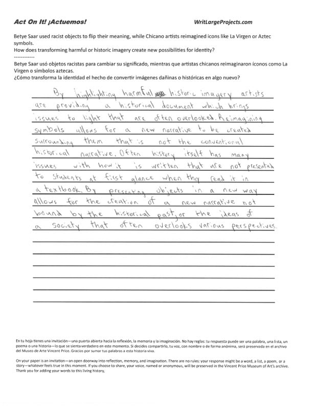 a photograph of a poem on a lined sheet of paper