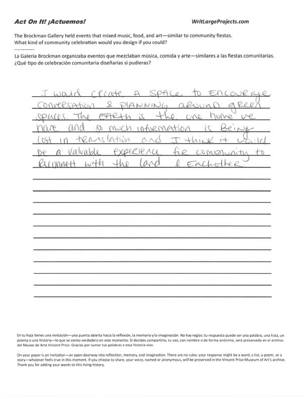 a photograph of a poem on a lined sheet of paper