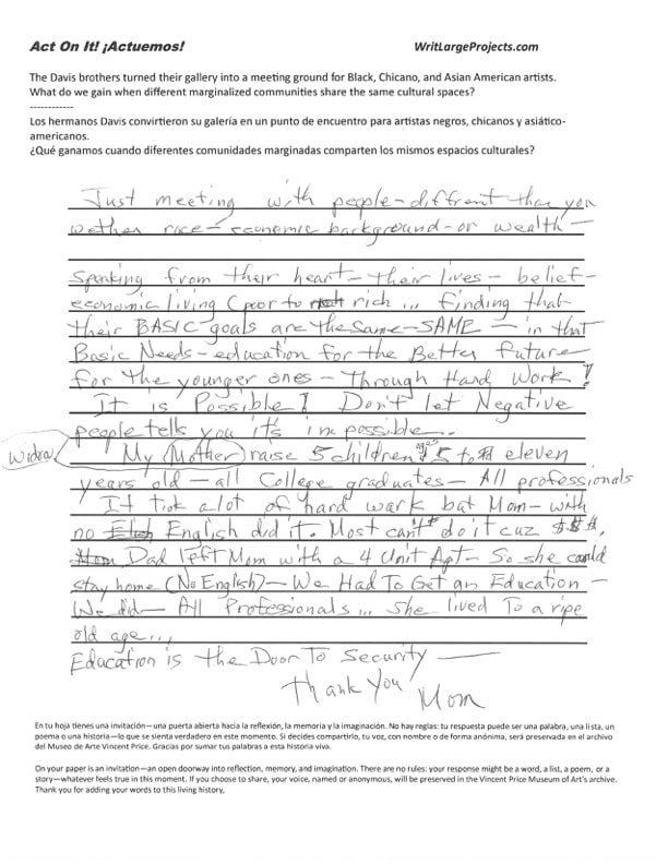 a photograph of a poem on a lined sheet of paper