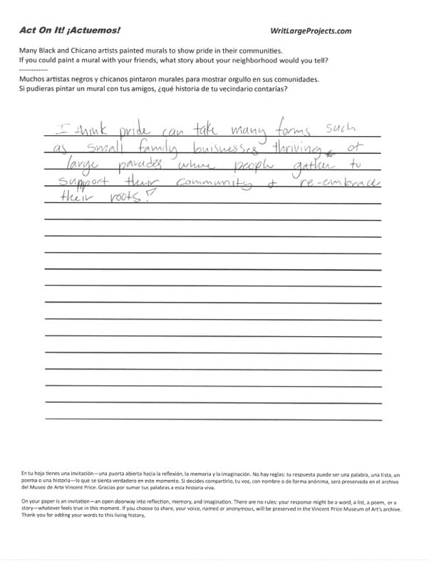 a photograph of a poem on a lined sheet of paper