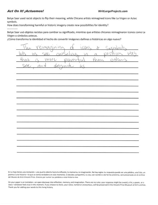 a photograph of a poem on a lined sheet of paper