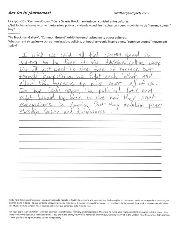 a photograph of a poem on a lined sheet of paper