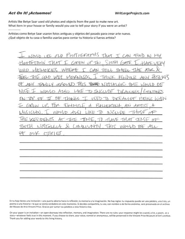 a photograph of a poem on a lined sheet of paper