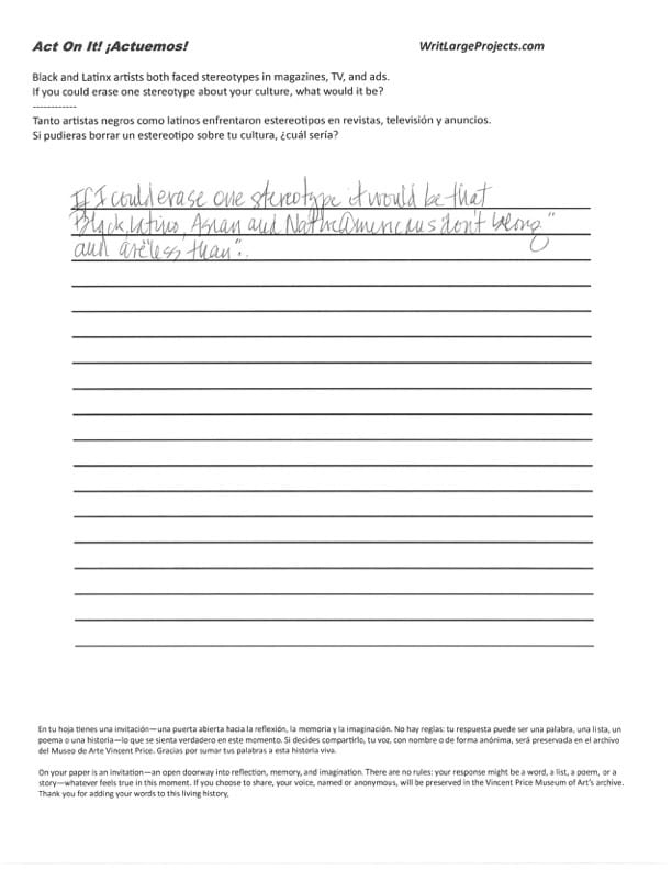 a photograph of a poem on a lined sheet of paper