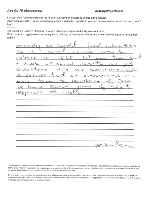 a photograph of a poem on a lined sheet of paper