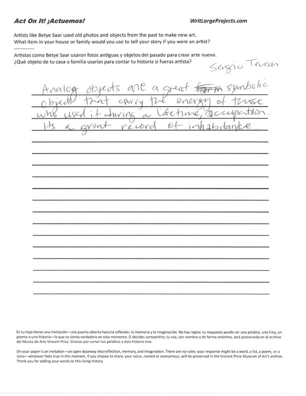 a photograph of a poem on a lined sheet of paper