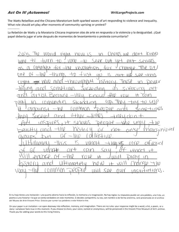 a photograph of a poem on a lined sheet of paper