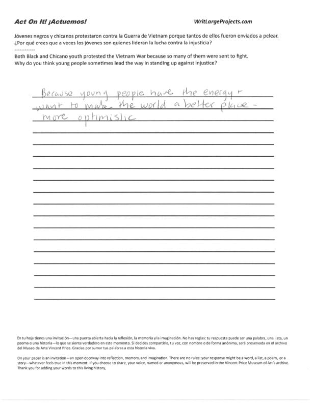 a photograph of a poem on a lined sheet of paper