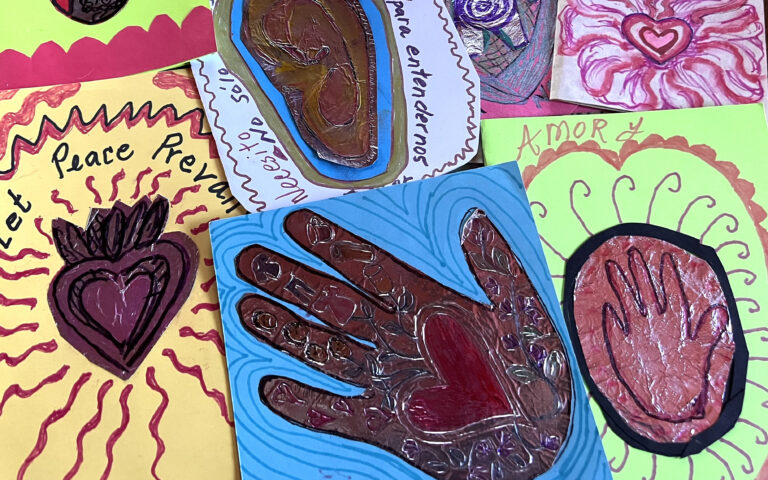 a group of handmade artworks