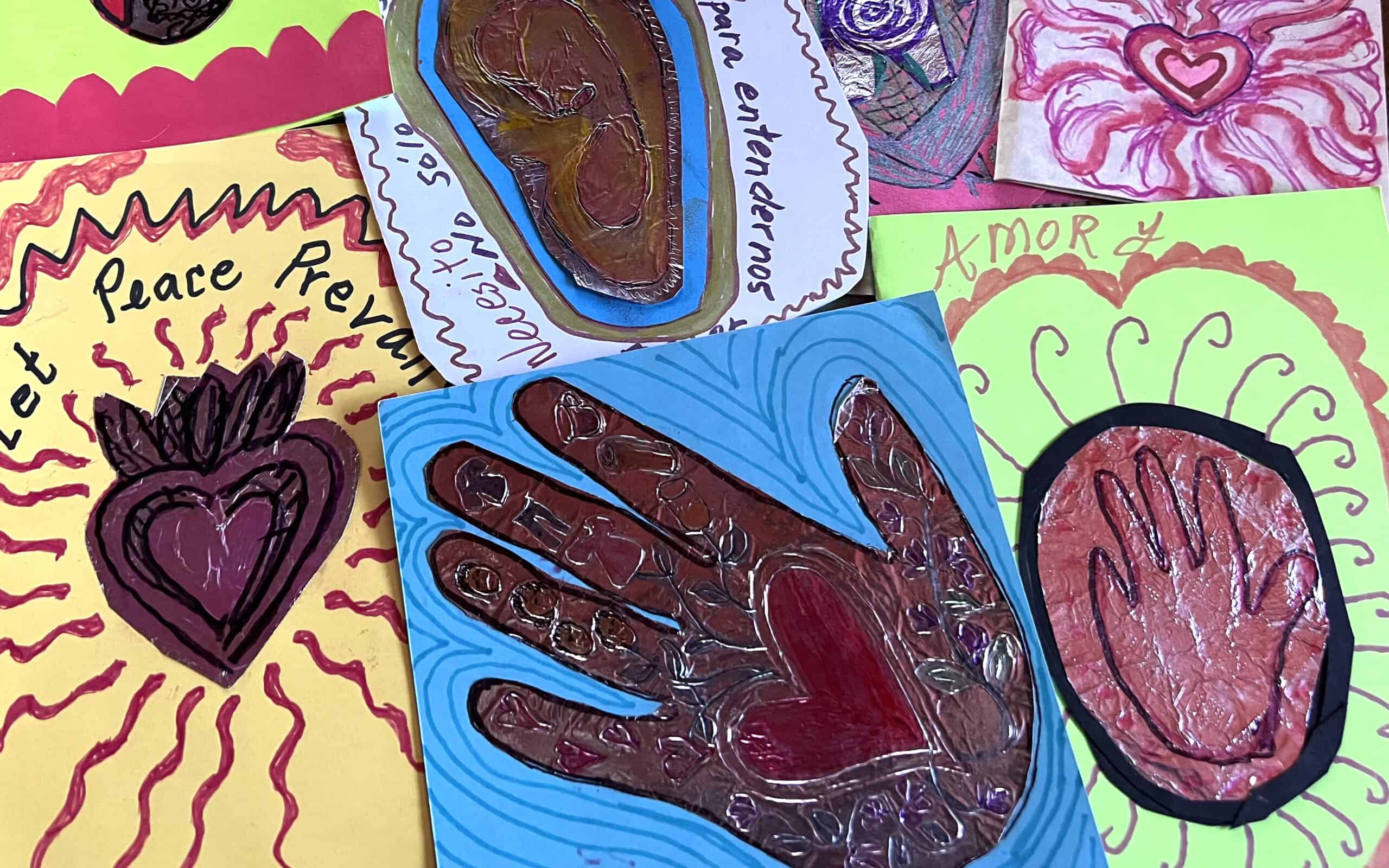 a group of handmade artworks