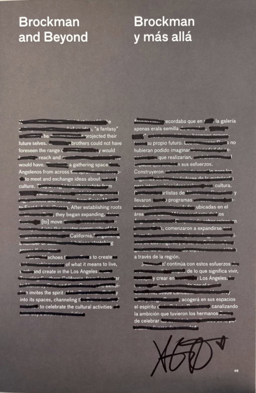 a photograph of a blackout poem with markings
