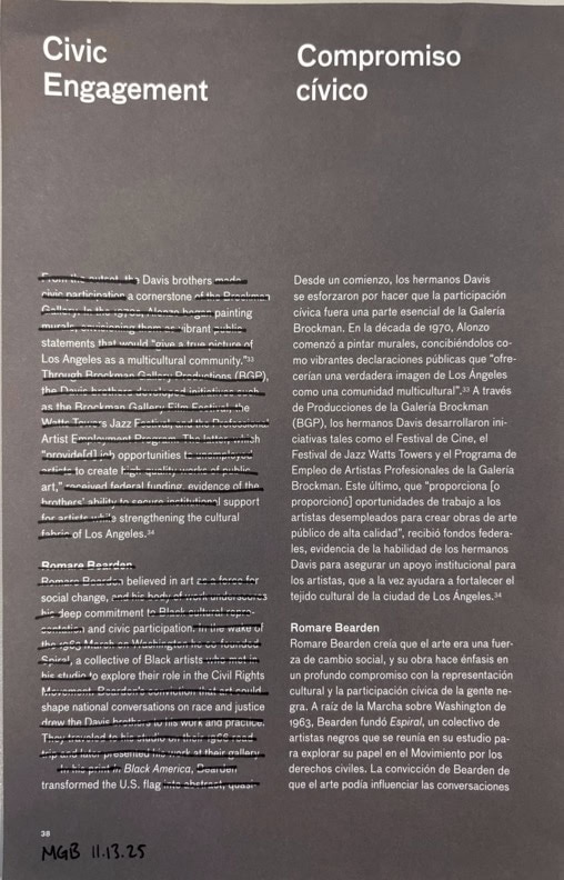 a photograph of a blackout poem with markings