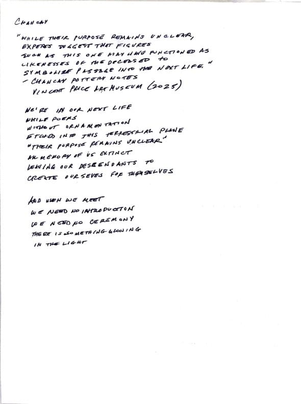 a photograph of a poem on a lined sheet of paper